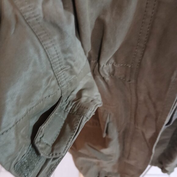 L.O.G.G Hooded Utility Parka Jacket Women’s Size 6 Green Drawstring Flap Pockets - Picture 3 of 7